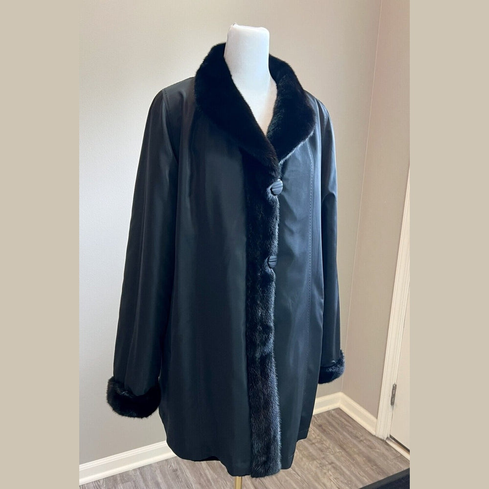 Stunning Black Dyed Sheared Mink Fur Jacket Reversible to Rainwear Size 14 NEW! Clothing, Shoes & Accessories:Women:Women's Clothing:Coats, Jackets & Vests Style Your Walls